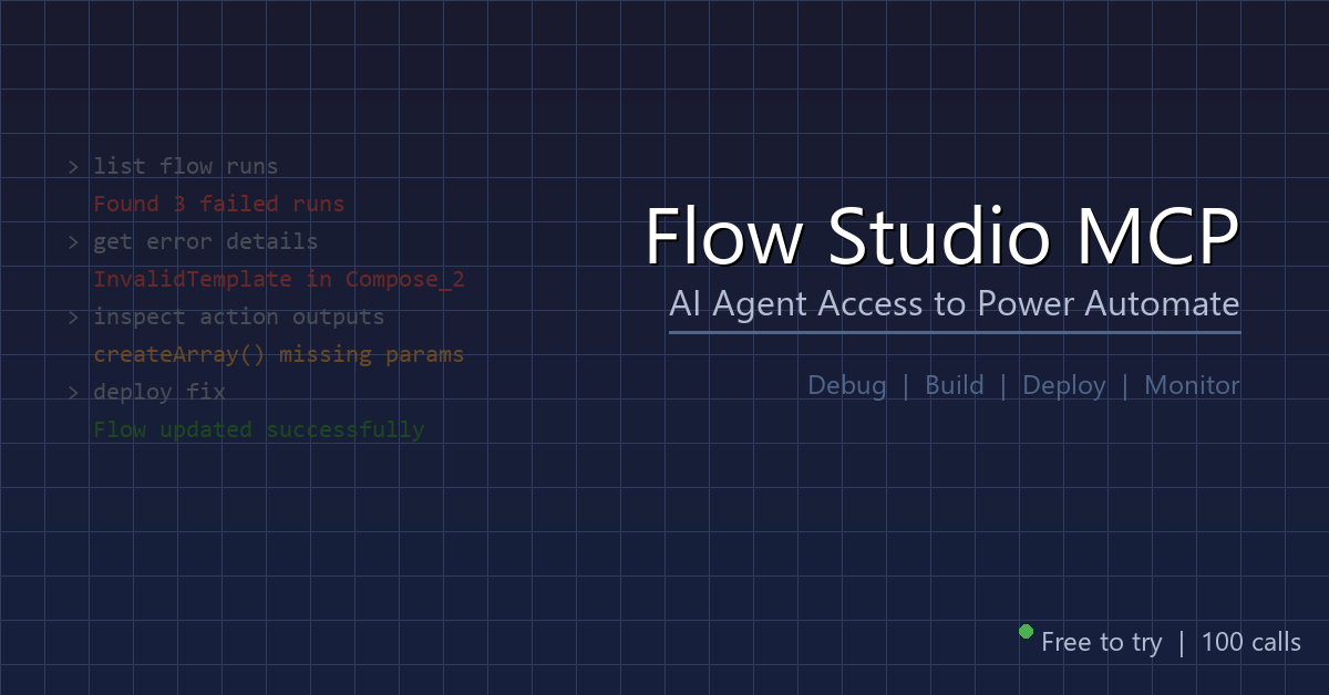 Flow Studio MCP：AI Agent 存取 Power Automate